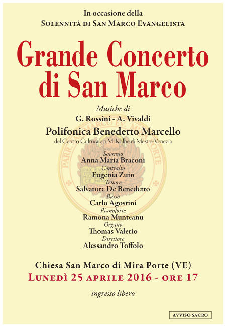 Polifonica Bendetto Marcello Locandina Mira 25 apr 2016 Rossini e Vivaldi
