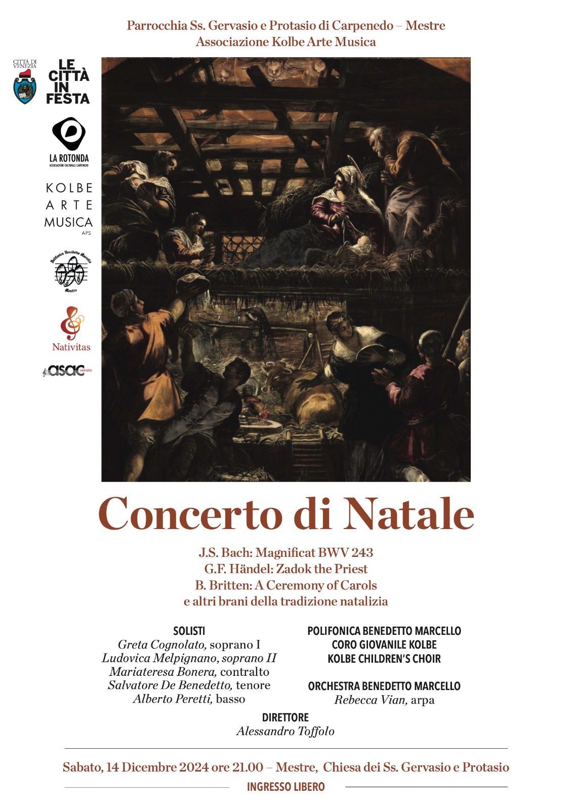 Concerto di Natale 2024 Polifonica Benedetto Marcello, Coro Giovanile Kolbe, Kolbe Childrens Choir Carpenedo